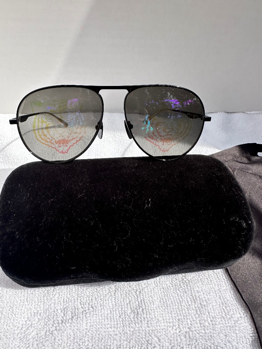Gucci iridescent, Tiger aviator sunglasses for men